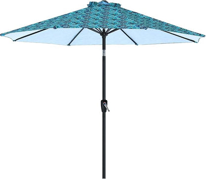 ABCCANOPY 9FT Outdoor Patio Umbrella, 8 Ribs Table Umbrella w/Crank for Easy Set Up, Suitable for Garden, Lawn, Deck & Backyard (Grass Green)