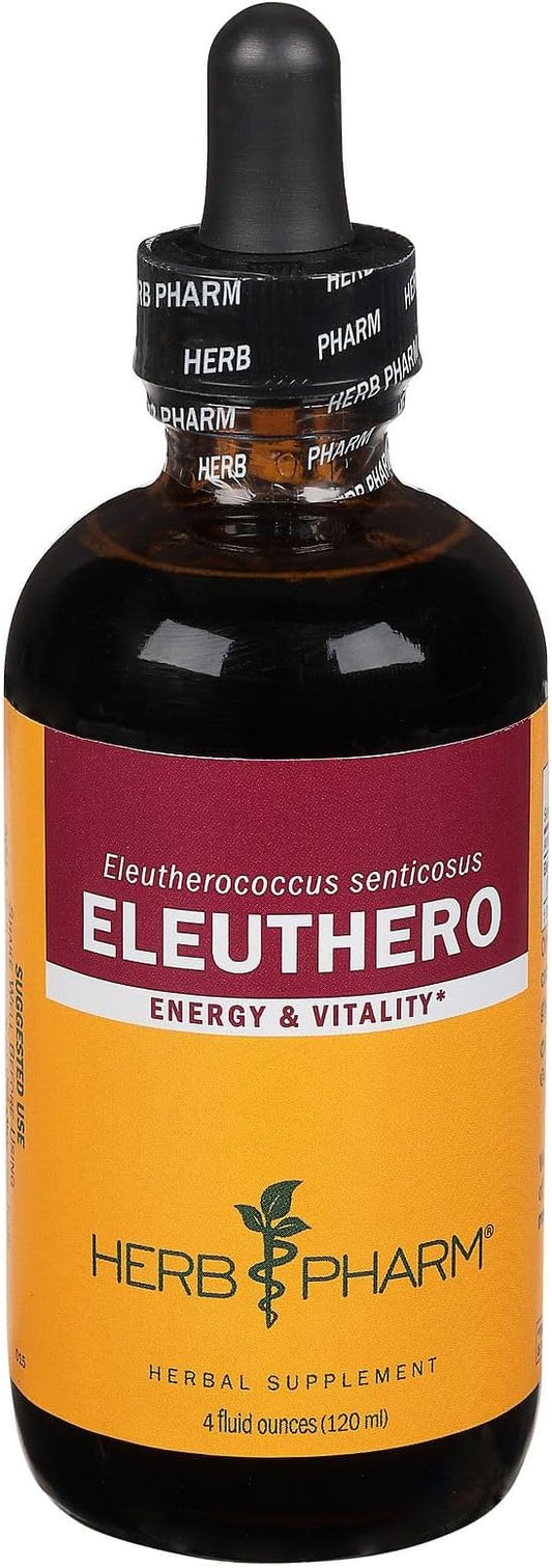 Herb Pharm Eleuthero (Siberian Ginseng) Root Liquid Extract for Energy and Stamina, Cane Alcohol, 4 Ounce