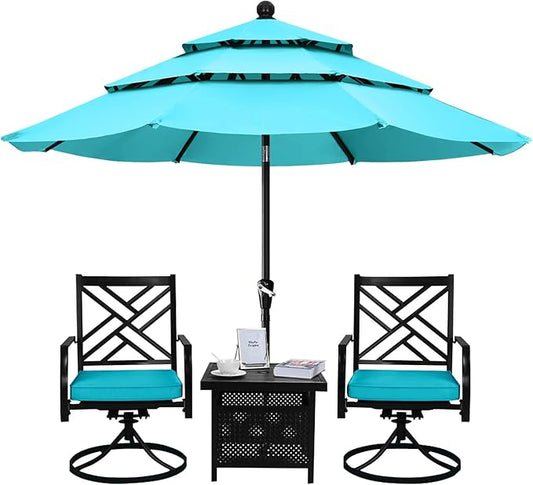 ABCCANOPY Patio Umbrellas 3 Tiers 9FT (Turquoise)