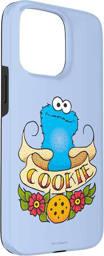 iPhone 15 Pro Max Sesame Street Cookie Monster Cookie Tattoo Case