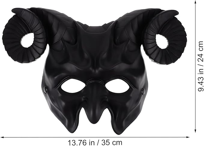 Ox Horn Mask Horns Masquerade Mask Animal Half Face Mask for Festival Party Halloween Costume Cosplay