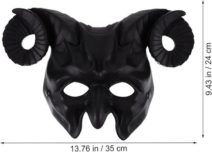 Ox Horn Mask Horns Masquerade Mask Animal Half Face Mask for Festival Party Halloween Costume Cosplay