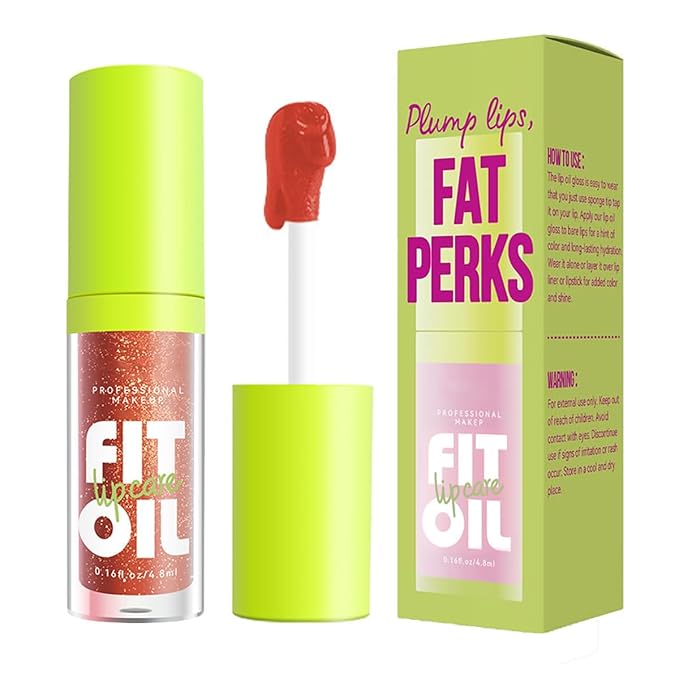 8 Colors Lip Oil Lip Glaze, Hydrating Lip Glow Oil Big Brush Head Shiny Moisturizing Lip Gloss, Long Lasting Non-sticky Fresh Transparent Tinted Plumping Lip Oil (# 06)