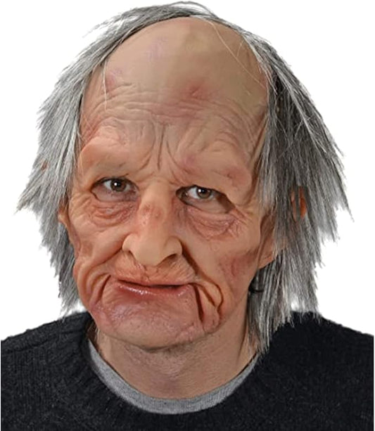 Realistic Old Man Mask Halloween Mask Scary Latex Old Man Grandpa Mask Halloween Wrinkle Face Mask