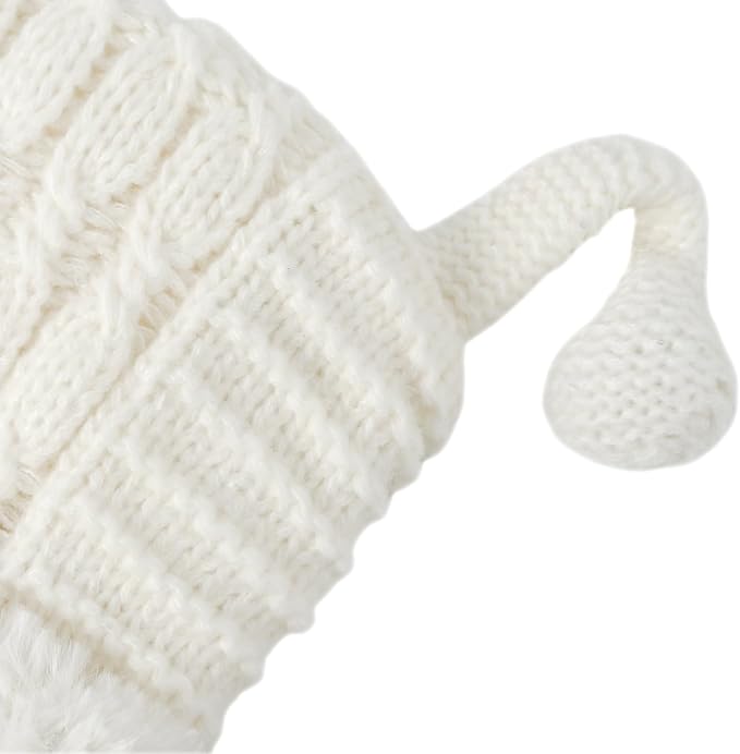 DOCILA Winter Beanie Hat for Women Warm Fleece Lined Pom Knit Earflap Hats Cute Outdoor Snow Ski Skull Cap