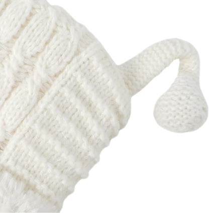 DOCILA Winter Beanie Hat for Women Warm Fleece Lined Pom Knit Earflap Hats Cute Outdoor Snow Ski Skull Cap