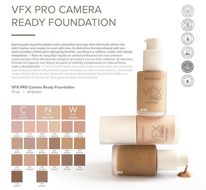 FARMASi Vfx Pro Foundation, Full Coverage Liquid Cream, Medium 15 30 ml