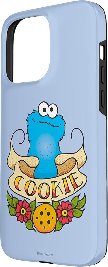 iPhone 15 Pro Max Sesame Street Cookie Monster Cookie Tattoo Case