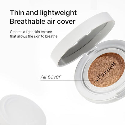 Parnell Cicamanu Serum Cushion - Moisturizing Foundation for Soothing, Coverage, Glass Skin and Lightweight for Sensitive and Dry Skin Pearl Skin (0.52 Fl Oz) (21N)