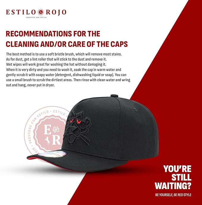 Culiacan Panther Mens Cap - Black Baseball Cap for Men and Women, Black Snapback Hats for Men, Mens Hats and Caps - Adjustable Size