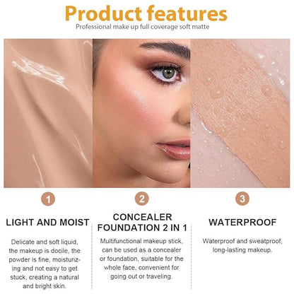 2 Pack Liquid Foundation Cream with Foundation Brush