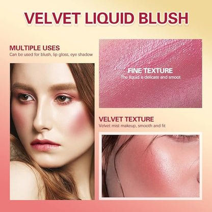 Liquid Blush For Cheeks, Soft Velvet Cream Blush Makeup (4#)