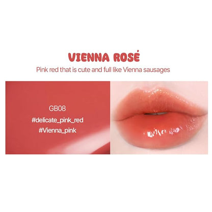 Glow Bokki Glossy Lip Tint, Korean Beauty (GB08 Vienna Rosé, 4.1 grams)