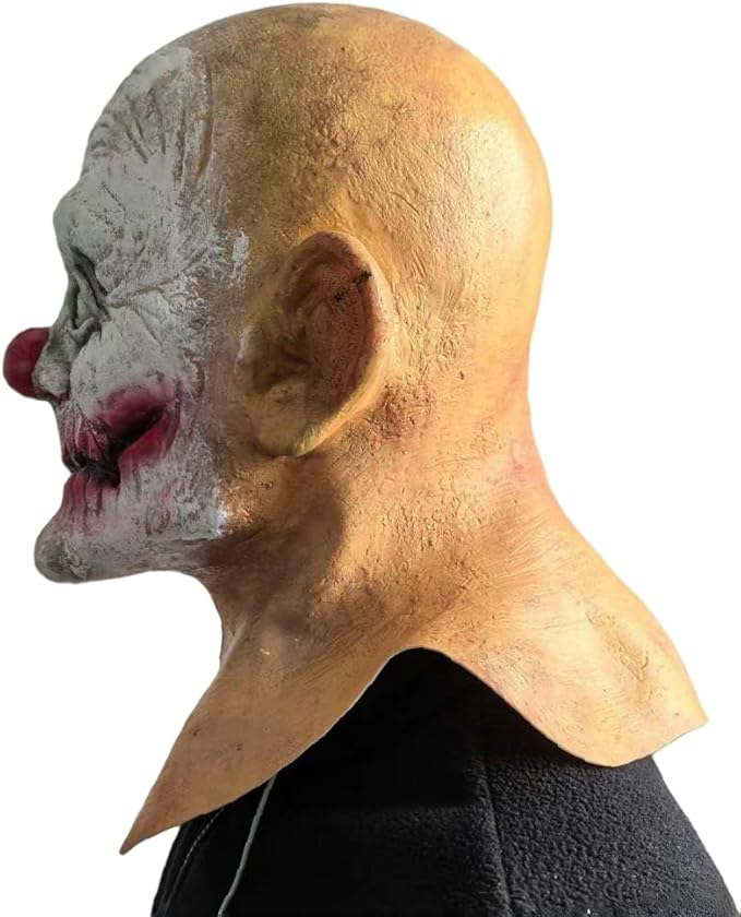 Scary Evil Joker Clown Latex Masks - Halloween Horror Realistic Old Man Cosplay Props for Adults & Parties Props
