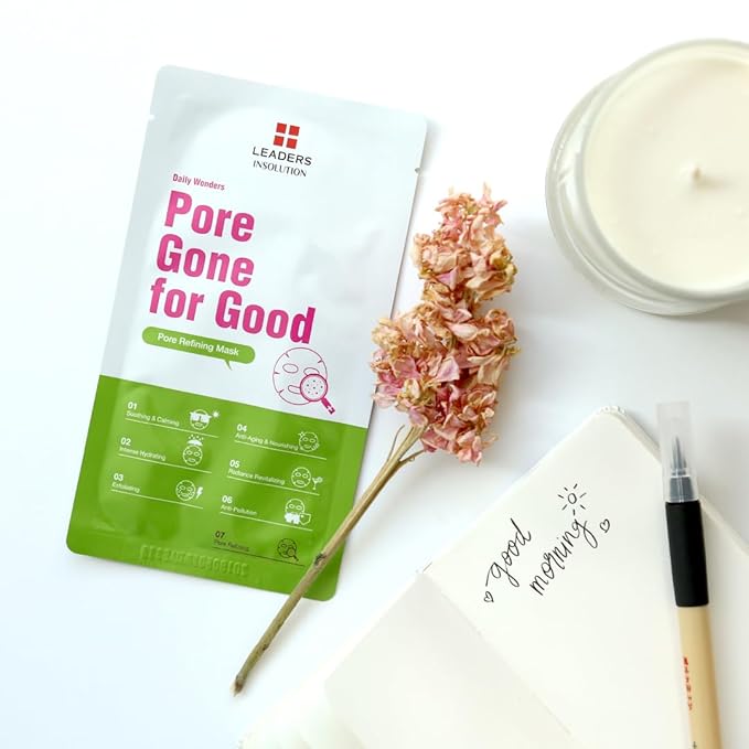Leaders Insolution Daily Wonders Pore Gone for Good Facial Mask Sheet Pore Minimizing Acne Care Korean Skincare (10 Sheets)