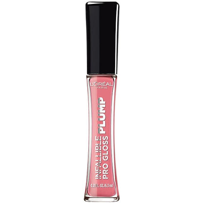 L'Oreal Paris Infallible Pro Gloss Plump Lip Gloss with Hyaluronic Acid, Long Lasting Plumping Shine, Lips Look Instantly Fuller and More Plump, Blossom, 0.21 fl. oz.