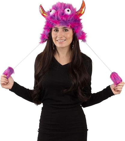 Tigerdoe Monster Hat Costume - 2 Pack Funny Crazy Hats - Monster Theme Birthday Party Supplies - Funny Furry Hats Colorful