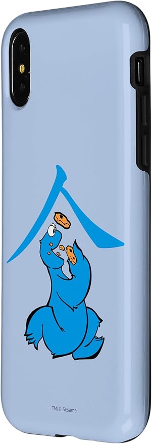 iPhone X/XS Sesame Street Cookie Monster Eat in Kanji Case