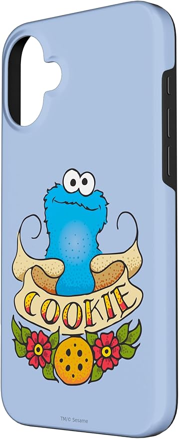 iPhone 16 Plus Sesame Street Cookie Monster Cookie Tattoo Case