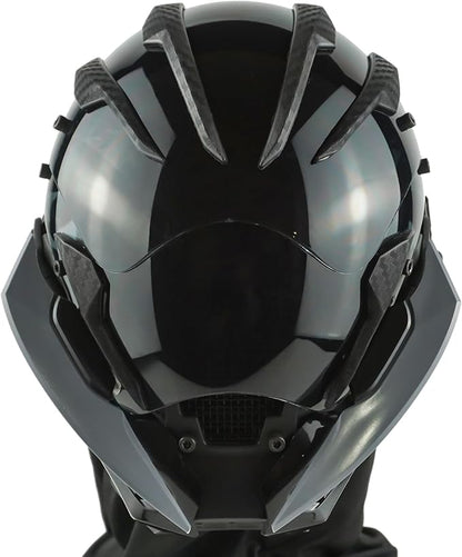 Punk Gothic Mask Helmet for Adult, Mechanical Sci-fi Gear Cosplay Costume Accessory Samurai Futuristic Helmet