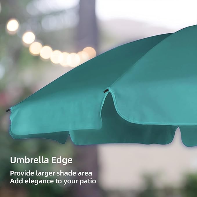 AMMSUN Patio Umbrella, 6.5 ft Outdoor Table Umbrella with Tilt Steel Pole, UPF50+ Protection, Great for Outdoor Garden Backyard, Turquoise