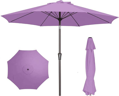 PatioKingdom 9FT Patio Outdoor Umbrella-UPF 50+ Sun Shade with Wind Vent, Push-Button Tilt & Smooth Crank Lift, Rust-Resistant Fiberglass Frame for Garden, Backyard,Yard