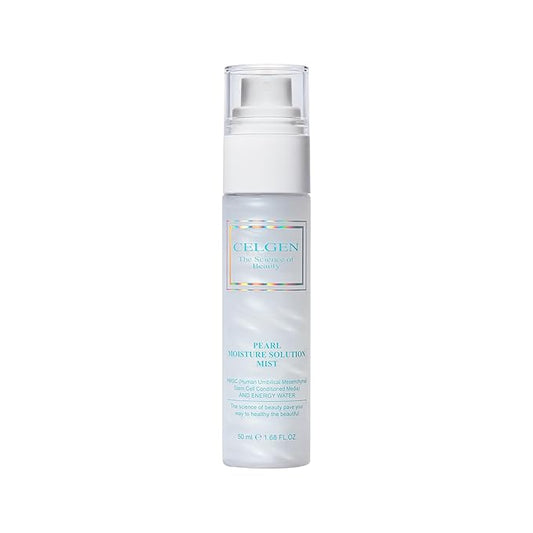 CELGEN] Pearl Moisture Solution Mist – 3-in-1 Toner, Makeup Primer & Setting Spray, Brightening & Hydrating Face Mist, 1.68 Fl. Oz./50ml