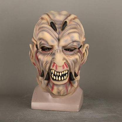 Jeepers Mask Creepers Creepy Tribal Head Cover Horror Monster Halloween Costume Prop, Realistic Facial Details, Latex Material