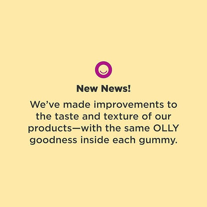 OLLY Daily Energy Gummy, Caffeine Free, Vitamin B12, CoQ10, Goji Berry, Adult Chewable Supplement, Tropical Flavor - 60 Count