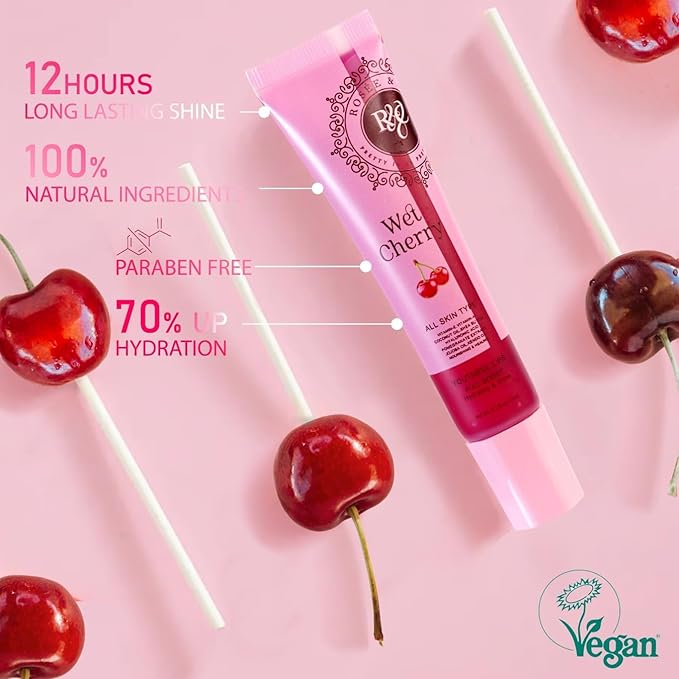 ROSÉE & CO Rosee Lip Gloss Vegan & Cruelty Free Treatment, Professional Make up, Long Lasting Glossy with Shea Butter, Moisturize, Protect & Smooth, High Shine, Non-Sticky - Set of 8-1