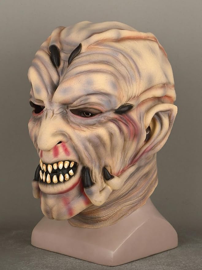 Jeepers Mask Creepers Creepy Tribal Head Cover Horror Monster Halloween Costume Prop, Realistic Facial Details, Latex Material