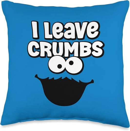 Funny I Leave Crumbs Monster Cookies Cake Throw Pillow
