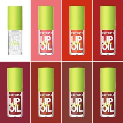 Beauty Glazed Big Brush Head Lip Oil, Ultra-Hydrating & Nourishing, Smooth Glossy Finish Lip Glow Oil, Shiny and Vegan Tinted Lip Gloss, Non-Sticky Formula (1, 103# SWEET)