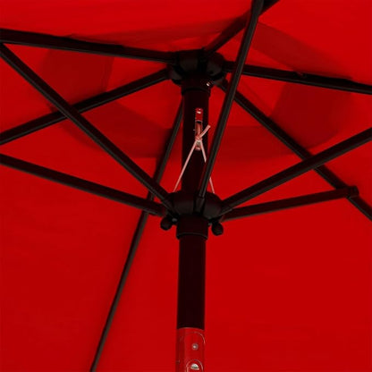 Blissun 7.5 ft Patio Umbrella, Yard Umbrella, Outdoor Market Umbrella with Push Button Tilt Crank (Red)