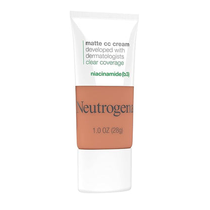 Neutrogena Clear Coverage Flawless Matte CC Cream, Full-Coverage Free, Ginger, 1 oz