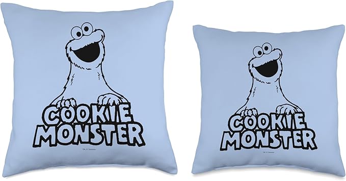 Sesame Street Vintage Cookie Monster Throw Pillow, 18x18, Multicolor