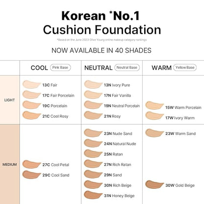 Parnell Cicamanu Serum Cushion 55N Rich Java 0.52 fl oz | Hydrating Serum Foundation for Soothing, Pore Blurring & Radiant Glass Skin | Lightweight Korean Cushion for Sensitive Skin | K-Beauty