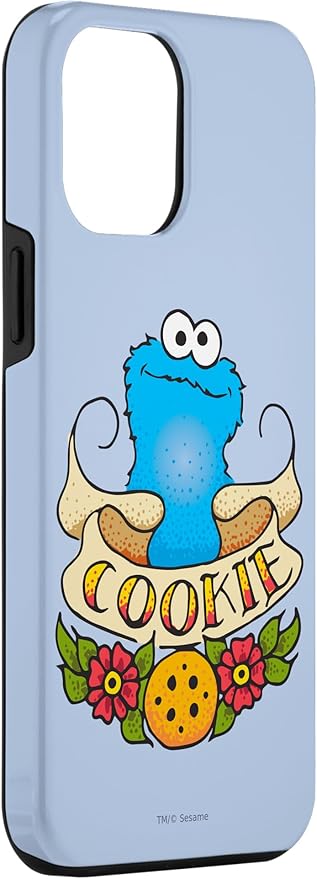 iPhone 12 Pro Max Sesame Street Cookie Monster Cookie Tattoo Case