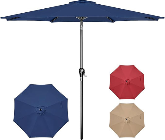 Simple Deluxe 9' Patio Umbrella Outdoor Table Market Yard Umbrella with Push Button Tilt/Crank