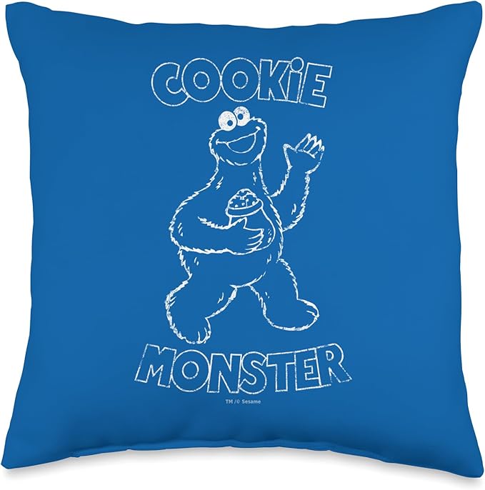 Sesame Street Monster Simple Cookie Throw Pillow, 16x16, Multicolor