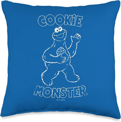 Sesame Street Monster Simple Cookie Throw Pillow, 16x16, Multicolor