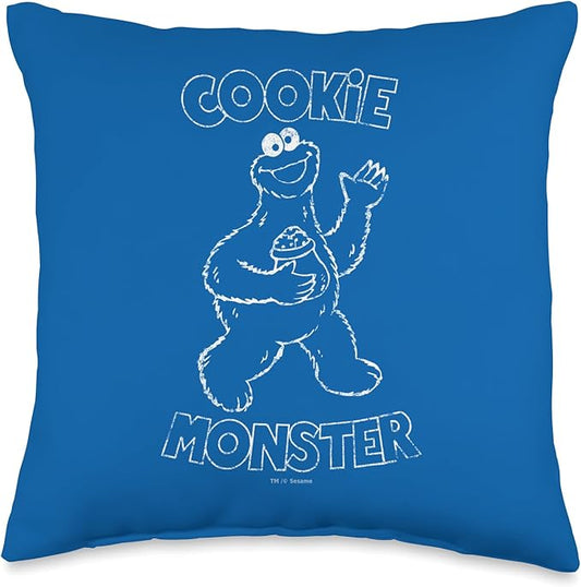 Sesame Street Monster Simple Cookie Throw Pillow, 16x16, Multicolor