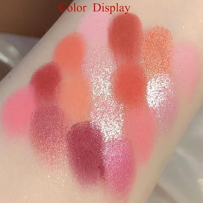 16 Colors Pink Matte Glitter Metallic Eye Shadow Palette, Korean Eyeshadow Palette Makeup, Pigmented Red Eyeshadow Kit for Halloween Parties, Joker Vampire Clown Makeup