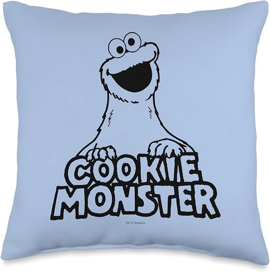 Sesame Street Vintage Cookie Monster Throw Pillow, 16x16, Multicolor