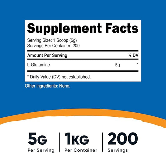 Nutricost L-Glutamine Powder 1 KG - Unflavored, Non-GMO, Gluten Free