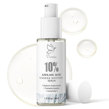 10% Azelaic Acid Redness Soothing Serum, Hyaluronic Acid & Centella Asiatica, Facial Serum for Sensitive Skin Relief, Korean Skincare Barrier Repair & Hydration - 30ml/1.01 fl oz