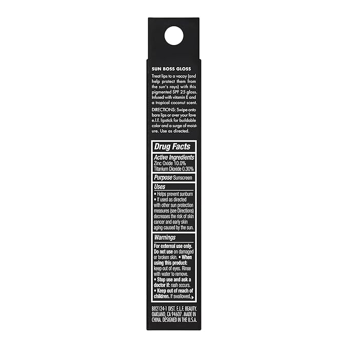 e.l.f. Sun Boss Gloss SPF 25, Pigmented Lip Gloss For A High-Shine Finish, Moisturizing & Conditioning Formula, Vegan & Cruelty-Free, It's Your Mauve