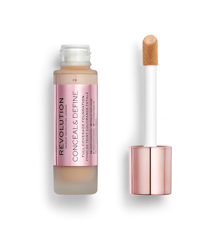 Revolution Beauty, Conceal & Define Foundation, Full Coverage, 0.8 Fl.Oz. 8 L