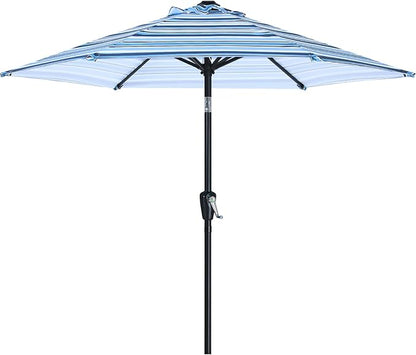 ABCCANOPY 7.5FT Outdoor Patio Umbrella, UV Protection Table Umbrella w/Crank for Easy Set Up, Suitable for Garden, Lawn, Deck & Backyard (Purple Blue Stripes)