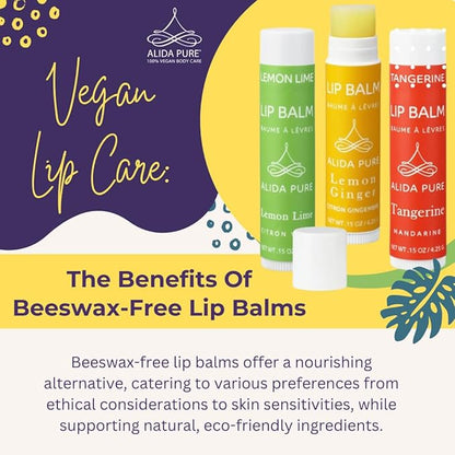 Lemon Ginger Lip Balm Collection, Vegan Lips,